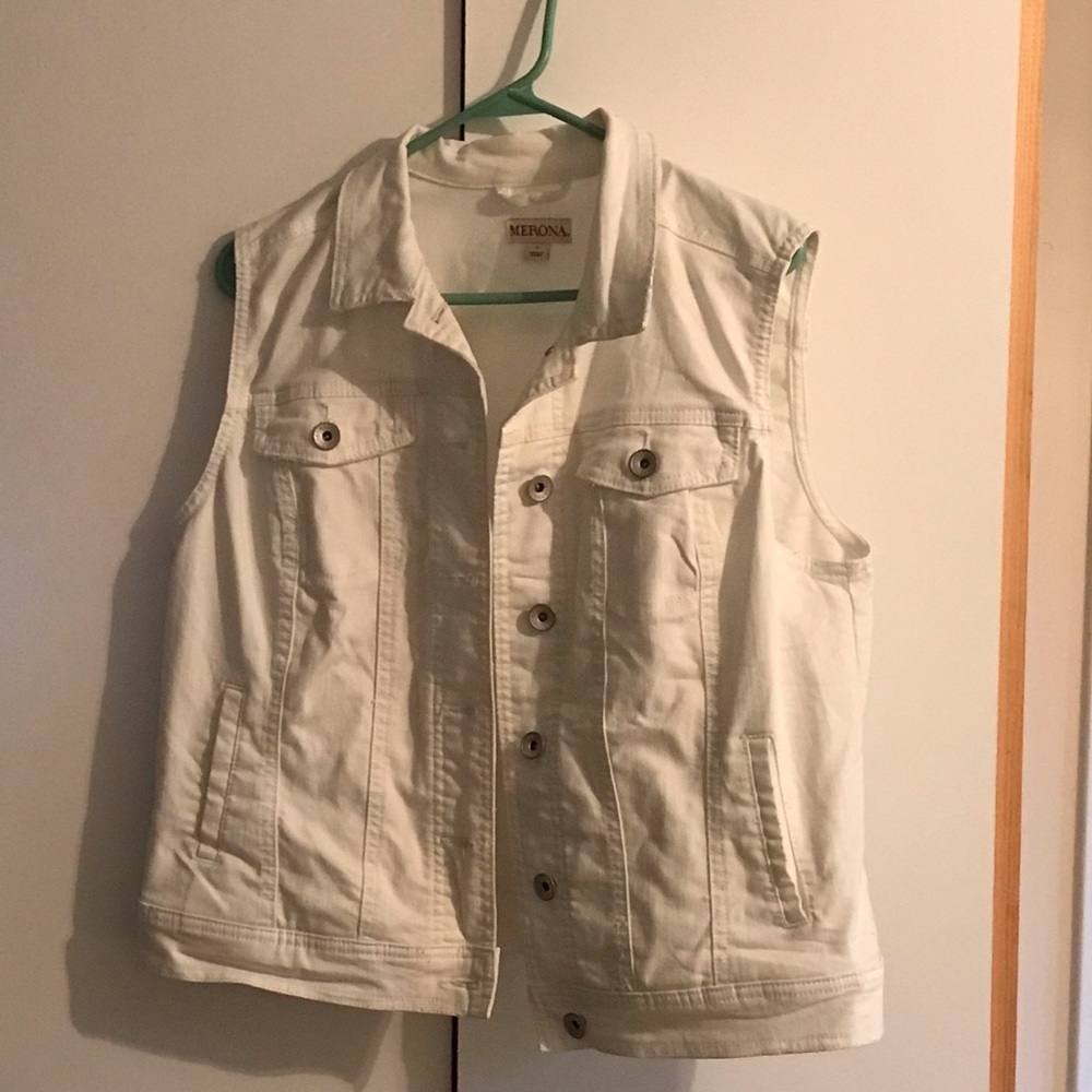 White Jean Vest